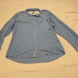 Mountain Khakis Blue Checkered Casual Button Down Shirt